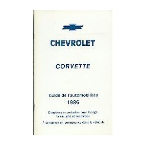 notice d entretien Corvette 1986