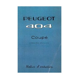 Notice d entretien 1963 Coupé (Inj.)