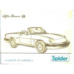 Notice d' entretien Alfa Roméo Spider 1986