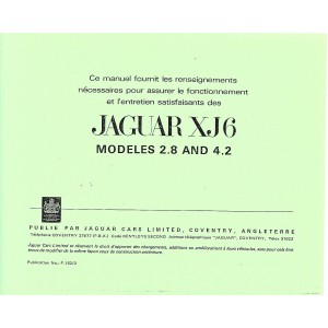 Notice d entretien Jaguar XJ 6 de 1973