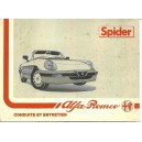 Notice d' entretien Alfa Roméo Spider 1989