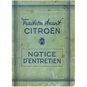Notice d'entretien Citroën Traction 1937