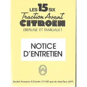 notice-d-entretien-1954-pour-15-6-cyl-citroen-traction