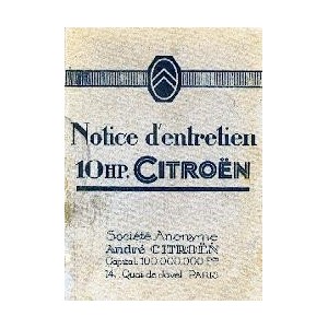 notice-d-entretien-citroën-10HP-1926